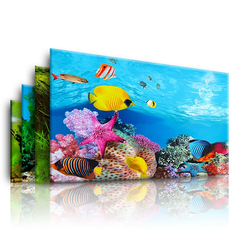 Marine Aquarium Aquascape - พื้นหลังสําหรับ Aquarium 3d สติกเกอร์โปสเตอร์ถังปลา Aquarium พื้นหลังอุปกรณ์ตกแต่ง