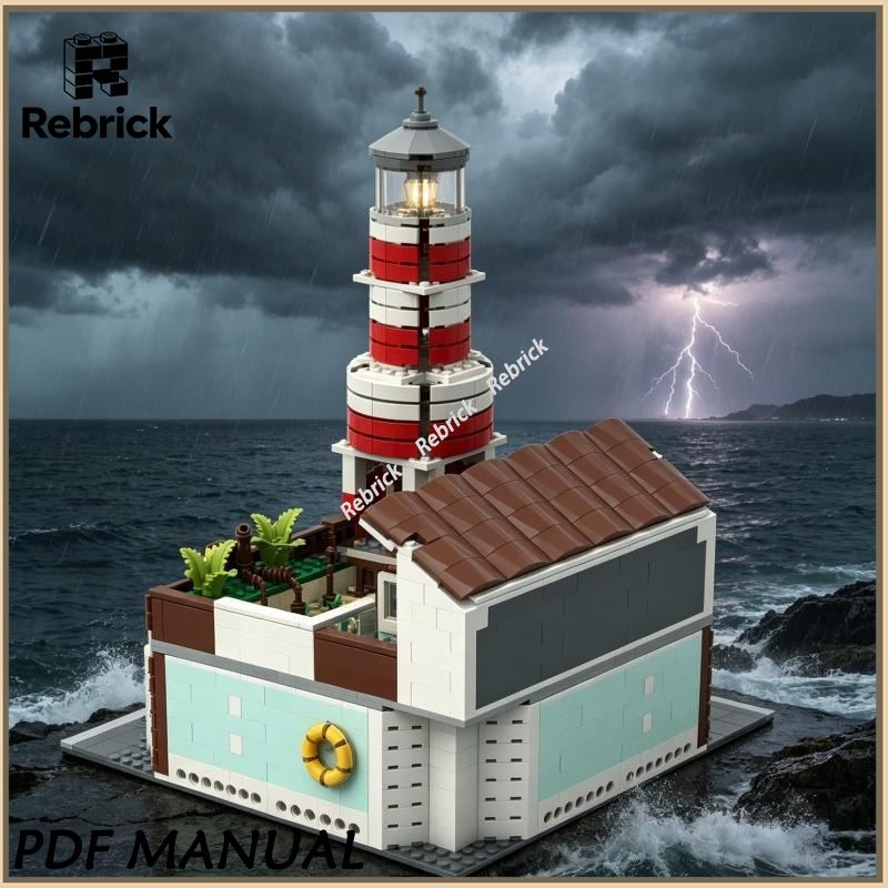 Marine Aquarium Exhibition - โมเดลอาคารบล็อกตัวต่อ MOC ตู้ปลาเมืองจำลองเสมือนจริง ห้องจัดแสดงสิ่งของทางทะเลในเมือง ของเล่นตัวต่อ DIY